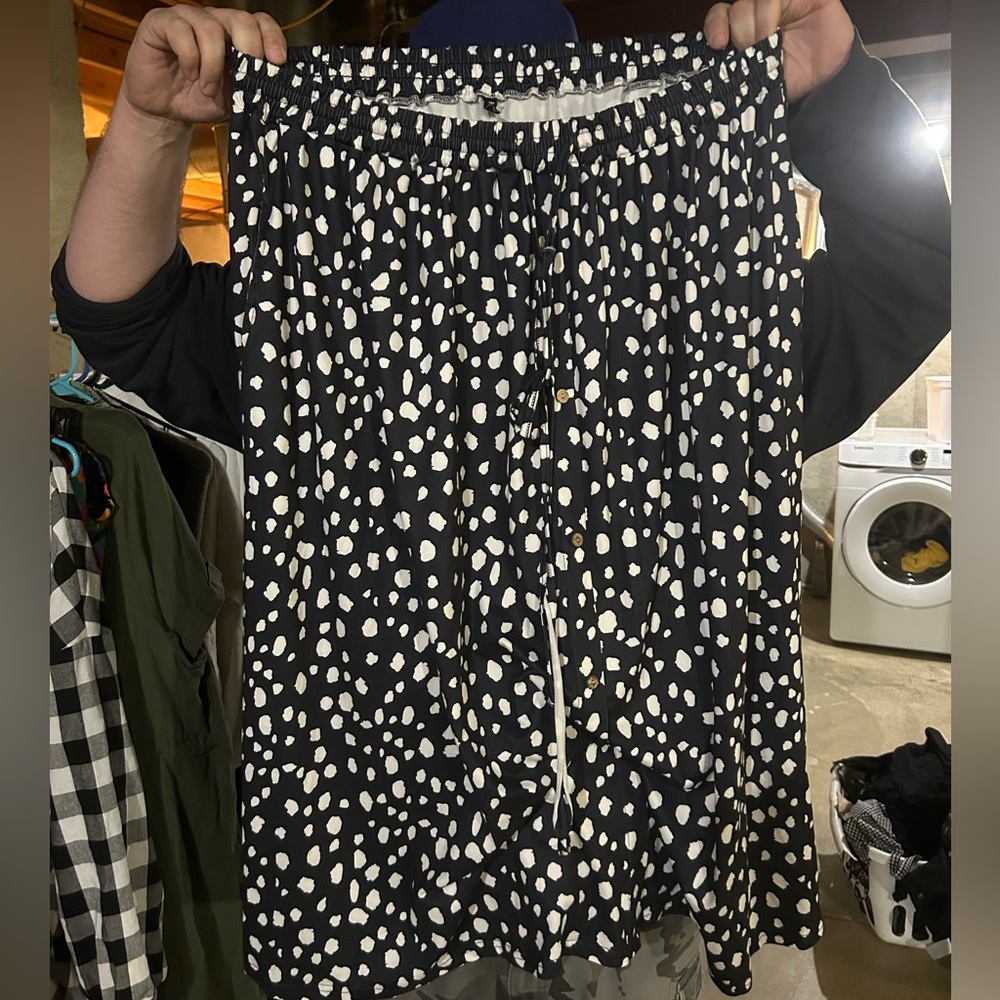 Black and White Polka Dot Skirt